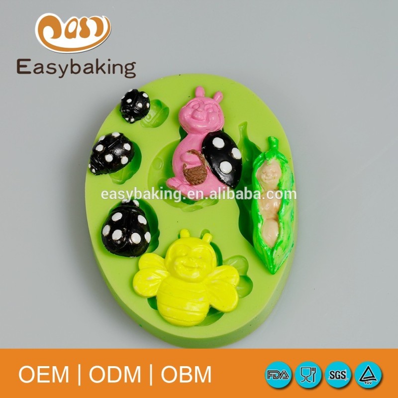 Food Grade Insect Series Silicone Mold Bee And Ladybird Cake Decorating Tool