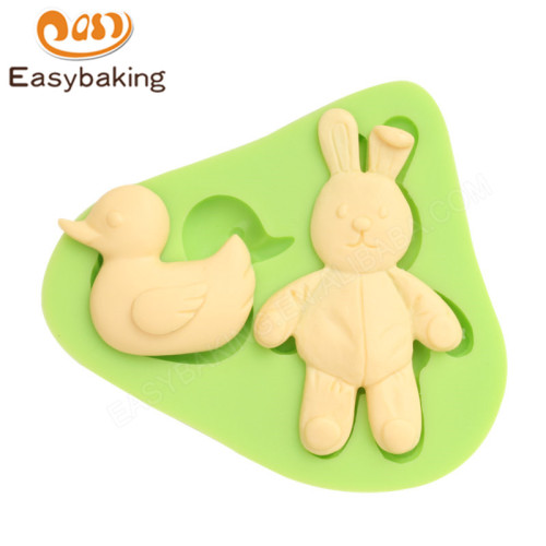 Rabbit Duck Animal Silicone Fondant Mould for Cake Decorating