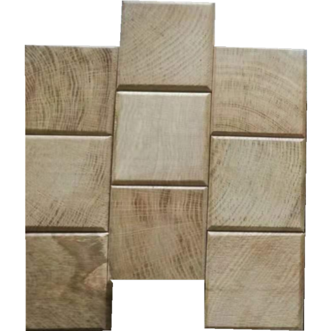3D effect wood wall panelling solid square wooden mosaic