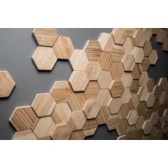 Wood hexagon wall art decor modern panels unique mosaic 3d wall wood panel