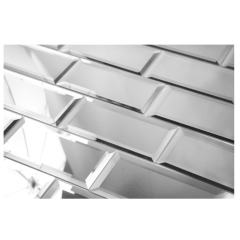 Silver Peel and Stick Mirror Glass Subway Tile For bathroom