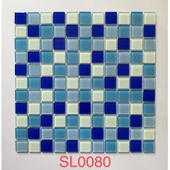Ready To Ship Wholesale Factory Glass Waterline Cheap Swimming Pool Tile 1 Inch Glaze Square Non Slip Pool Mosaic Tiles
