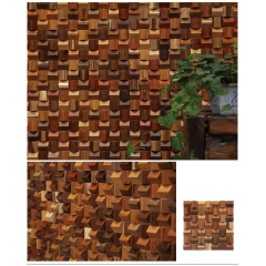 3D wooden Mosaic wall cladding Pine Wood Plus Wood Wall Panel