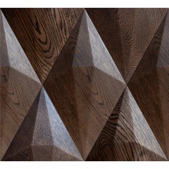 Oak & Walnut wood wall panel triangle flat mosaic art decor wooden wall panels