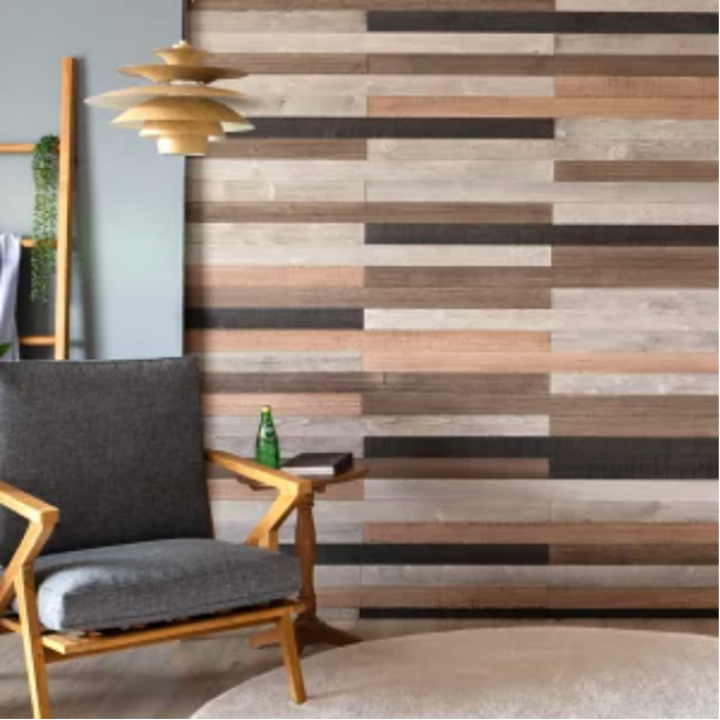 New designs adhesive wallpaper indoor decor self sticky raved wood composite wall panels