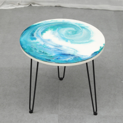 Nordic Epoxy Resin Solid Wood Round Dining Table Small Apartment Home Dining Table