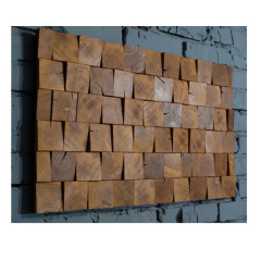 Exterior 3D slatted outdoor brick wooden interinal mosaic wall solid wood panels
