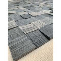 3D black oak wall cladding decorative wood panel reclaimed wood mosaic wall panels