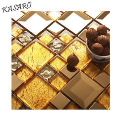 Gold metal and crystal 30x30 sheet wall decorative panel