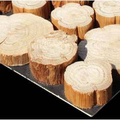 White blossom stump wood wallboard 3d solid wooden panel mosaic wall tile