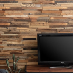 Wall cladding old color pine wood stick and peel decorative wooden panel