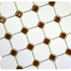 Design House Octagon Porcelain Mosaic Wall and Floor Tile