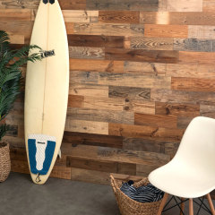 Interior decorative wood geometric wall panels sticky installation wooden panel office