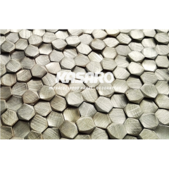 High-end Wall Decoration Brushed Hexagon 3d Aluminum Mosaic Tile
