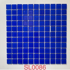 decorative wall and swimming pool decor crystal blue glass mosaic tiles