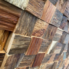 Natural color wooden wall paneling design decoration sheet indoor wood mosaic panel