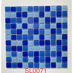 decorative wall and swimming pool decor crystal blue glass mosaic tiles