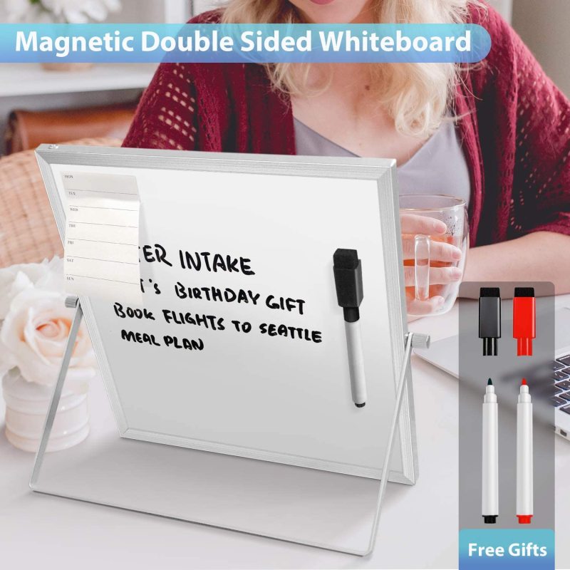 Amazon Hot Wideny Office Home Double Side Portable Small Dry Eraser Board Whiteboard With Markers Kids Magnetic White board
