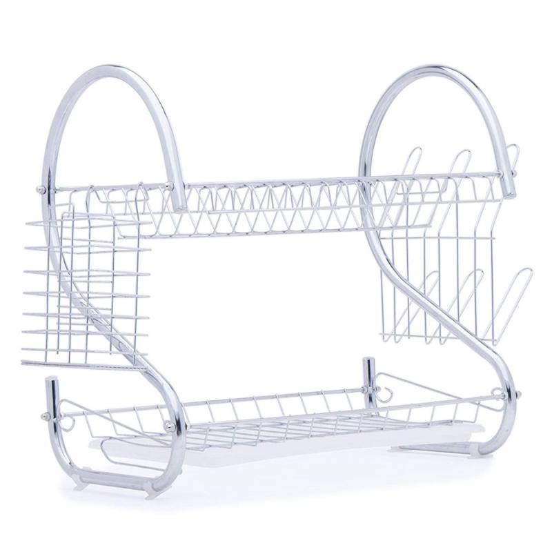 Home kitchen organizer counter metal wire stainless steel Cook Chrome Folding collapsible Spice drainer drying Dish Rack