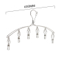 Nancy Outdoor Stainless Steel Silver Bending Single Type Wind-proof Cloth Hangers with 6 clips