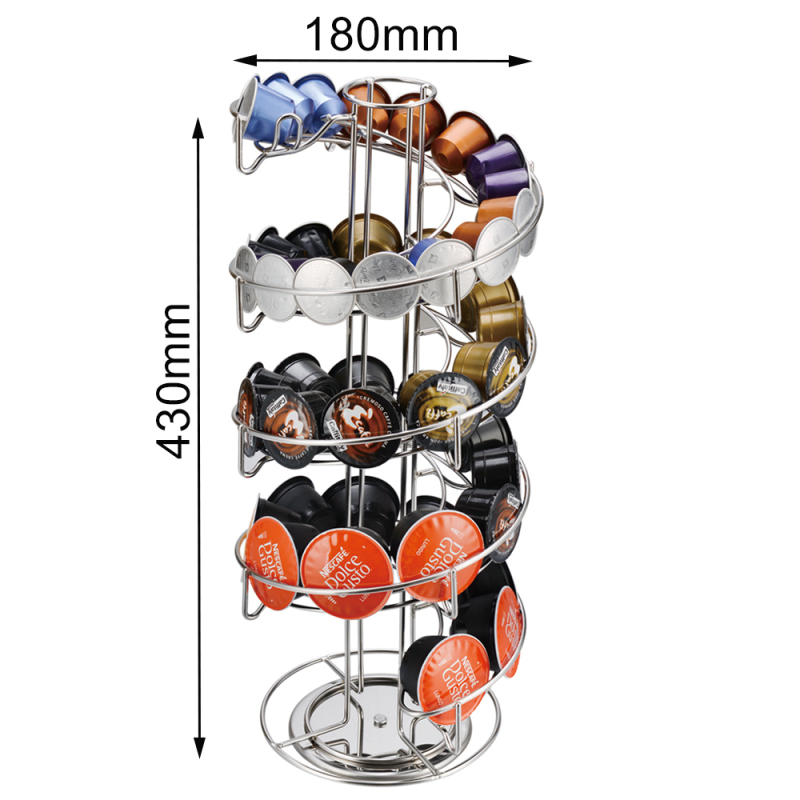 Cafes Customized Rotatable Multi-functional Stainless Steel Assortment Capsule Holder for Coffee