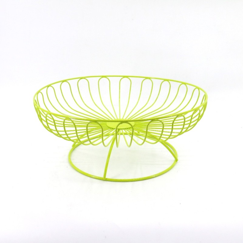 Metal iron wire home party yellow 3-tier cupcake fruit basket