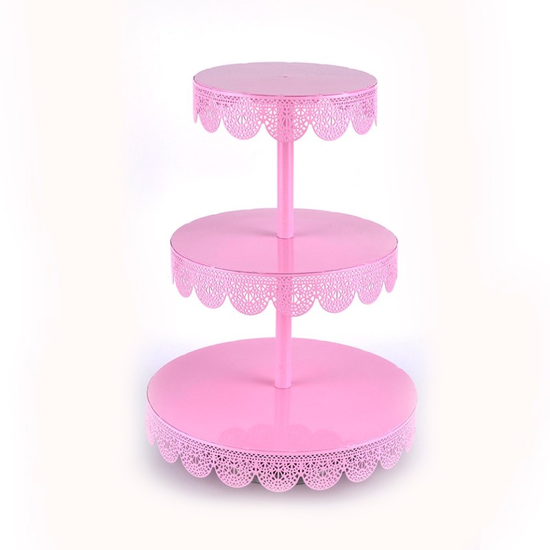 2 Tier Multifunctional Party Decorative Round Shaped Metal Carriage Cake Stand