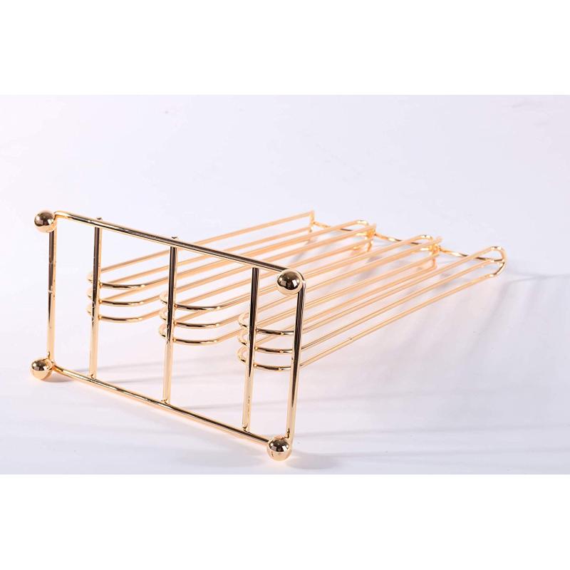 Home office cafe supply coffee pod rack powder coated irom metal wire rose gold 42 coffee capsule carousel holder
