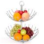 Wideny Wholesale Hot Selling Wall Mounted Shelving Metal Press Drain kitchen Fruit and Vegetable Basket