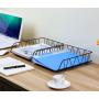 Office & school Iron Mesh Desk Desktop Rose Gold stackable folding 2-tier paper A4 document metal File Tray