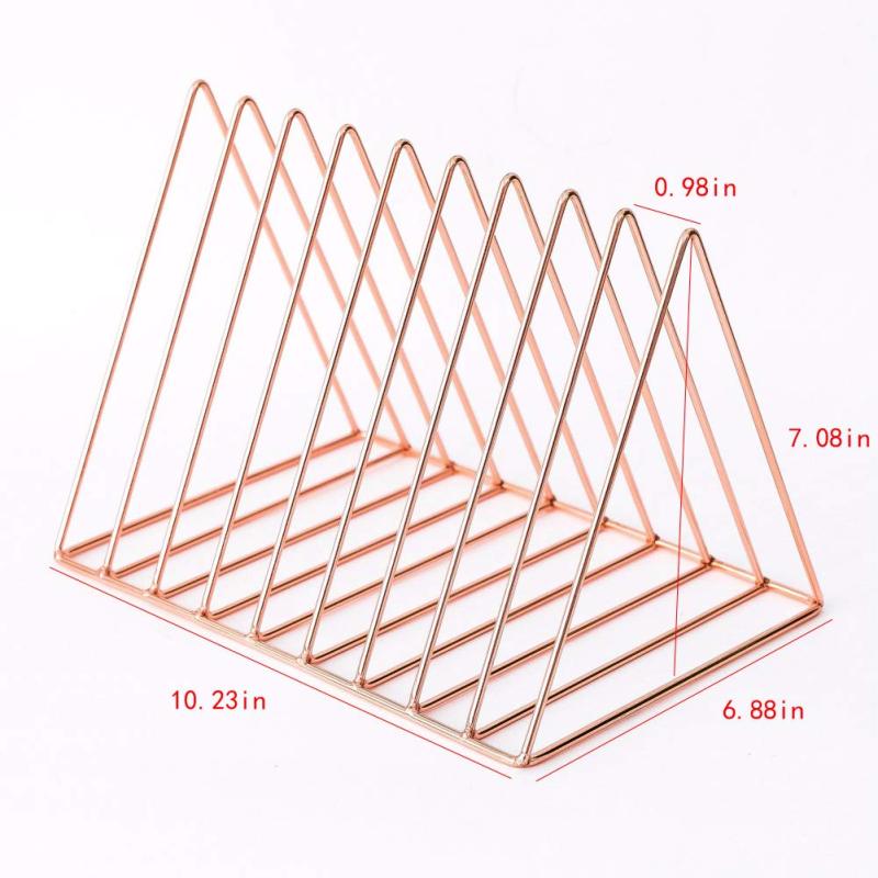 Rose Gold 9 Tier Section Mail Document File Organizer Use for Office Home Iron wire Plating File Letter Tray