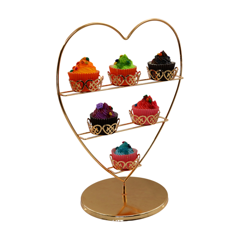Wholesale Table Top 3 Tiers Metal Wire Detachable Wedding Gold Cupcake Stand For Holder Mini Cupcake