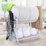 High Quality New Design Kitchen Tree shape Green Stainless Steel 2-Tier Dish Drying Rack