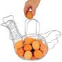Factory Ware Manufacturing Black Metal Mesh Wire Chicken Shaped Egg Collecting Basket for Storage Egg