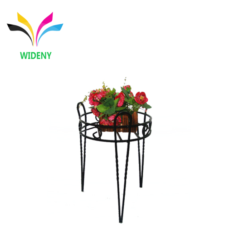 Indoor wrought coating black customized metal iron plant stand