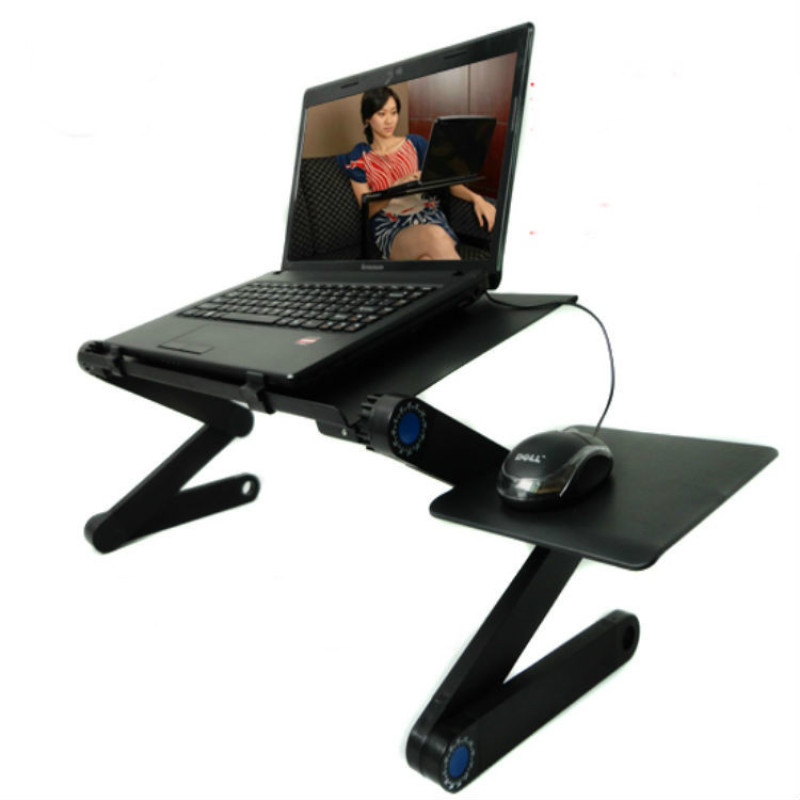 New Design Popular Black Aluminum Office Home Supply Flooring Stand Desktop Adjustable Folded PortableLaptop Table Stand
