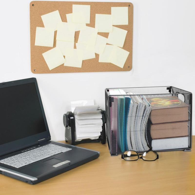 Amazon Office Desk Metal Mesh Foldable Storage Crate Folder File Organizer for Home Letter Box Holder Rack