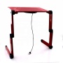 Office Portable Adjustable Aluminum Laptop Desk Stand Table with CPU Fans and Mouse Pad