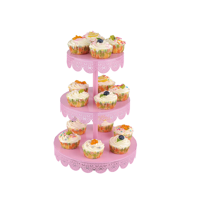 3 tier foldable wedding decorative white metal fancy individual mini candy cup cake cupcake stand
