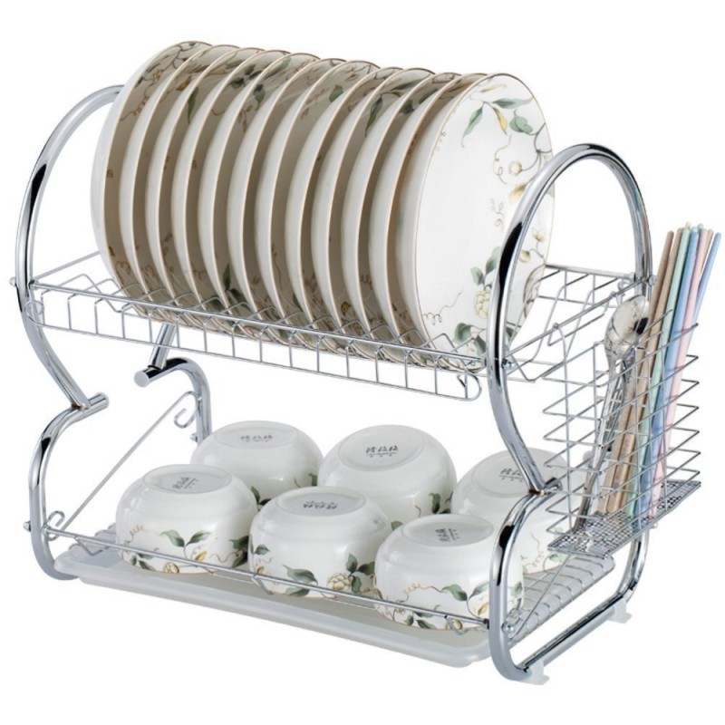 High Quality Home Kitchen Counter Top Metal Wire Drying Plate Rack For Hanging Dishes