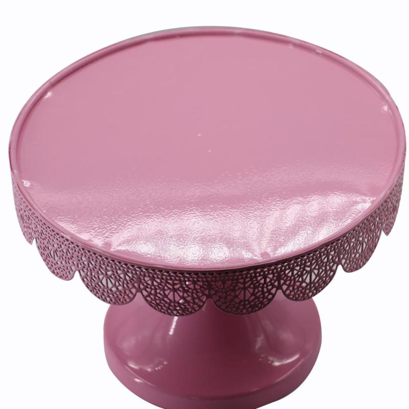 Revolving round wedding Party pink iron plate metal cup cake stand for wedding crystals cake