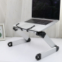 MDF Desktop Foldable Laptop Stand, Computer Table Adjustable Height Aluminium Leg Adjustable Laptop Stand