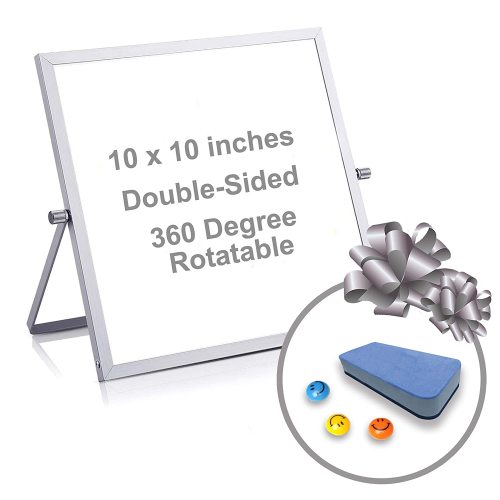 360 Degree Desktop Portable Mini Small Dry Erase Board Whiteboard for Kids Office Home School Double Side Magnetic White board
