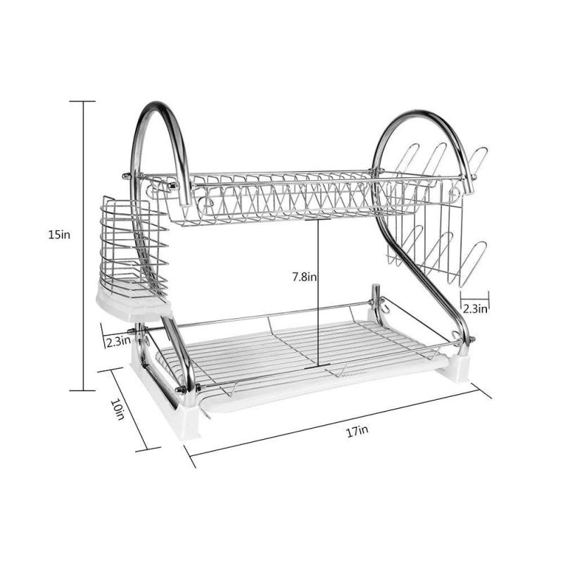 Home kitchen organizer counter metal wire stainless steel Cook Chrome Folding collapsible Spice drainer drying Dish Rack