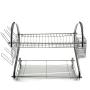 Kitchen Metal Wire Chrome Plated Dish Rack Plate Dish Drying Rack With Mug Stand