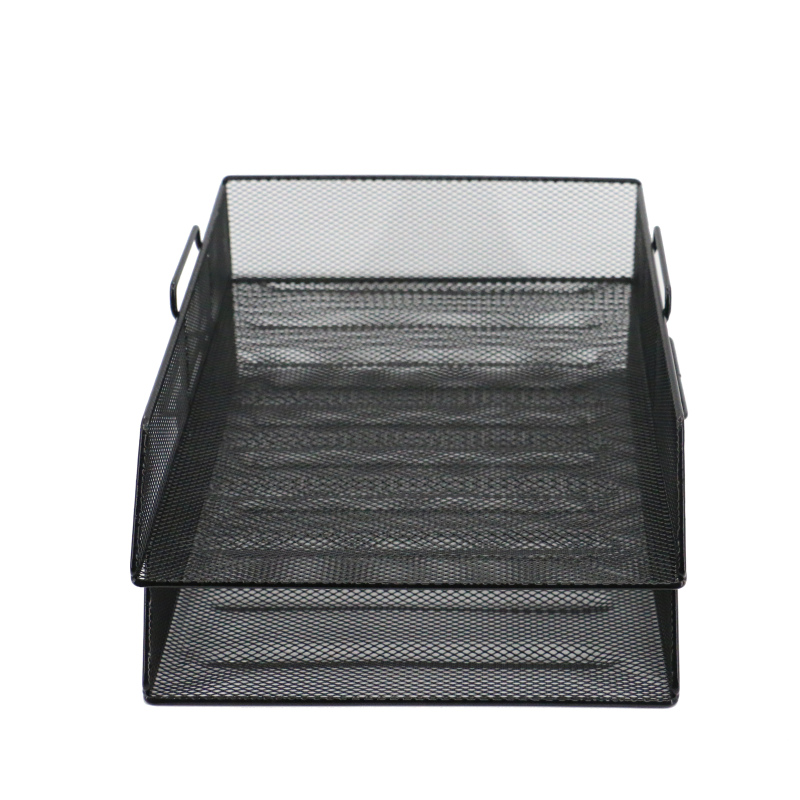 high quality multi-functional custom home office supplies black metal wire mesh file document holder desk organizer