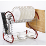 Factory Sale Twotiers Compact Kitchen Powder Wall Mount Metal Two Tiers Foldable Dish Rack Storage