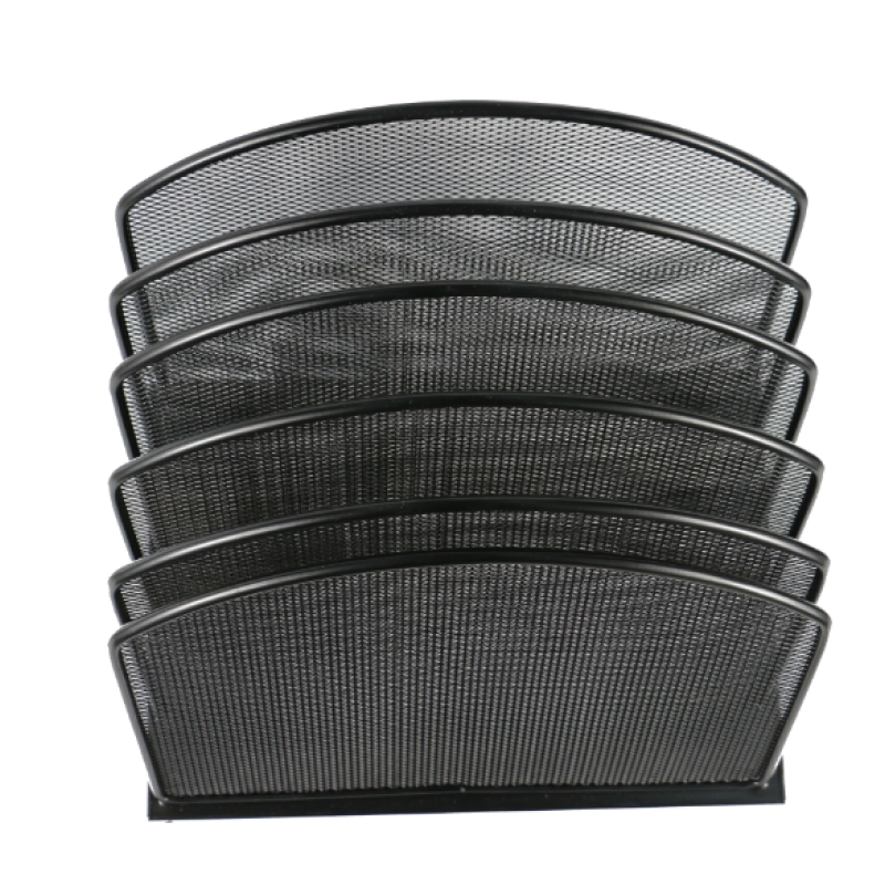 5 Sections stackable Files sorter wire metal mesh office document organizer file tray
