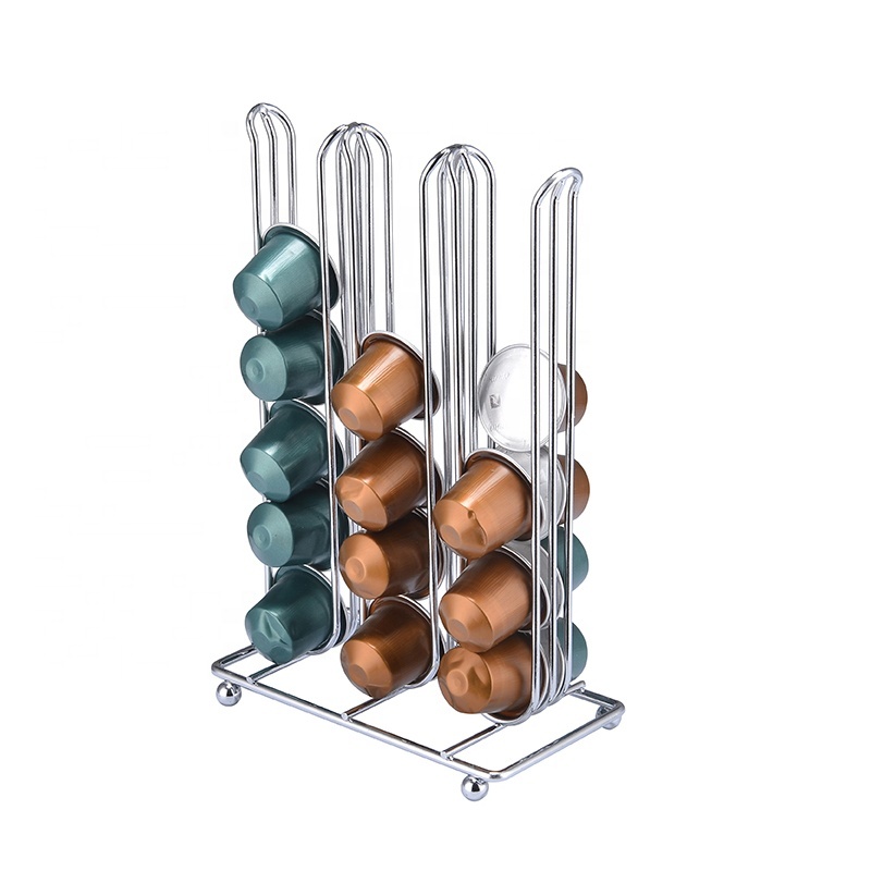 New arrival 36pcs Storage Stand Chrome Tower Mount Holder Coffee Capsule Cup Rack