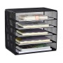 New design multi-functional black mesh wire desktop office file organizer for 5-Drawer Storage File Cabinet